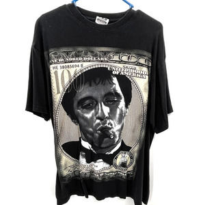 Vintage Scarface in Hood We Trust Ghetto Rules T-Shirt Al Pacino Size XL